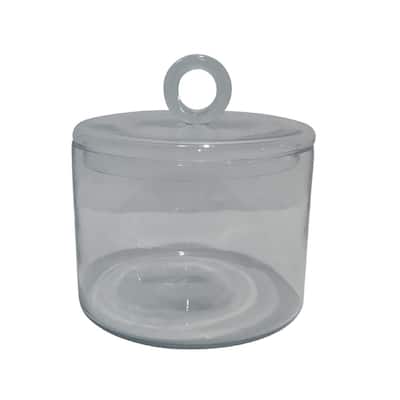 Cylindrical Jar Glass Clear H 8.3" & Dia 7.9"