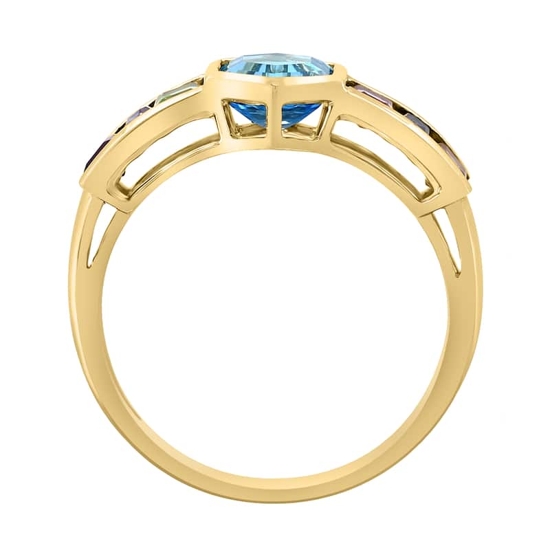 EFFY 14K Gold ,Amethyst,Blue Topaz,Citrine,Garnet,Iolite,Pink Tourmaline,Peridot Ring
