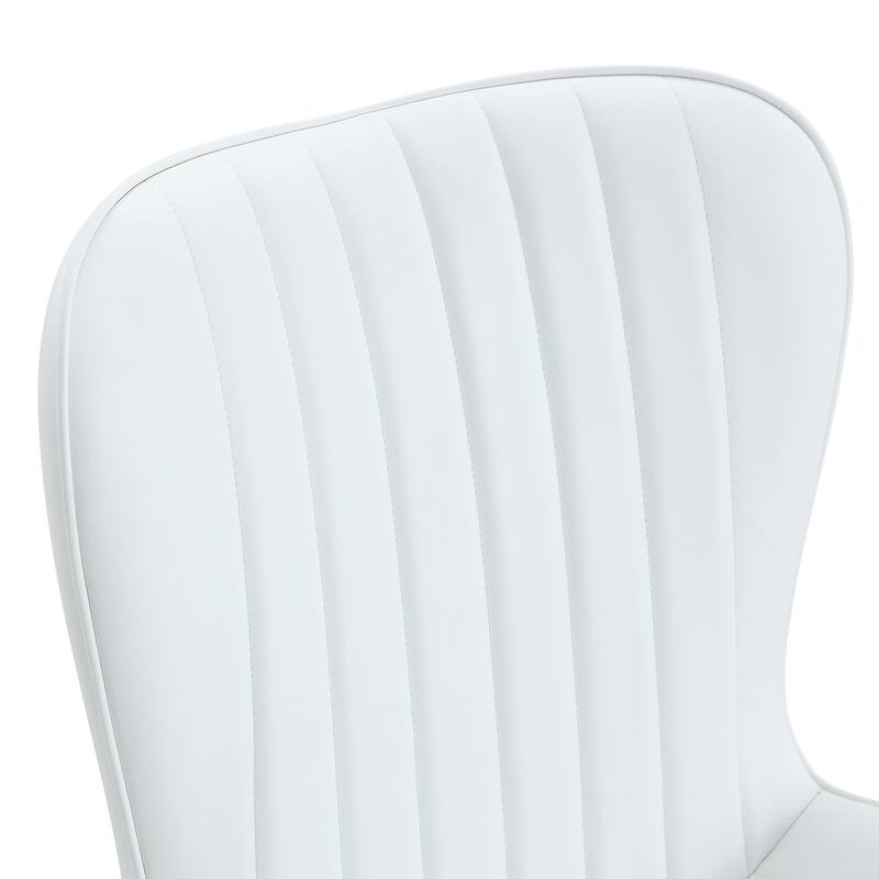 Modern 4 Piece PU Dining Chairs with Non Slip Feet, Extended Curved Cushions for Dining Room Kitchen Bedroom Living Room