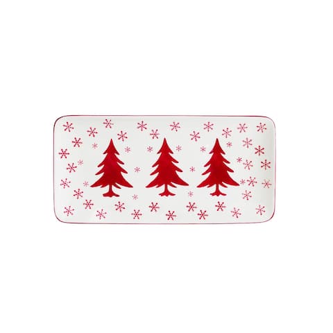 Euro Ceramica Winterfest Rectangular Platter