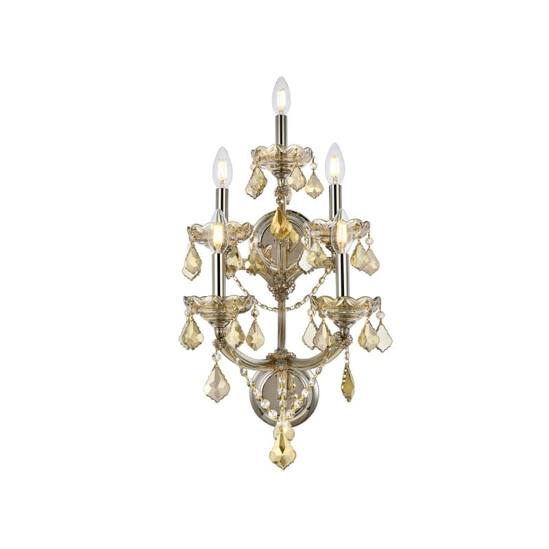 Fleur Illumination Collection Wall Sconce D:12in H:29.5in E:11.5in Lt:5 Golden Teak Finish