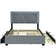 preview thumbnail 18 of 50, Button-Tufted Wingback Bed Velvet Frame Storage Platform Bed with 2 Drawers, Trundle Bed and Smart LED Light Bed Frame