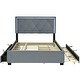 preview thumbnail 30 of 50, Velvet Platform Bed with LED and Trundle, Full Size with Storage Drawers
