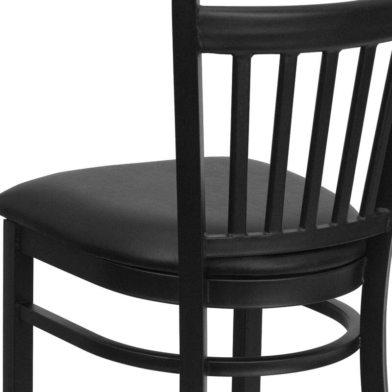 Vertical Back Metal Restaurant Barstool - 16.75"W x 18.75"D x 42"H - 16.75"W x 18.75"D x 42"H