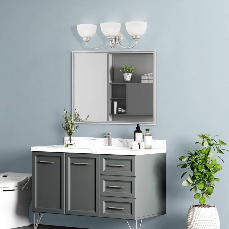 Livex Lighting 3 Light Brushed Nickel Bath Vanity, 4233-91 - 25" W X 8" H X 8" EXT