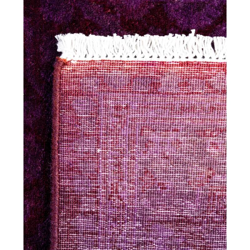 Overdyed One-of-a-Kind Hand-Knotted Area Rug - Purple - 2' 7" x 11' 4"