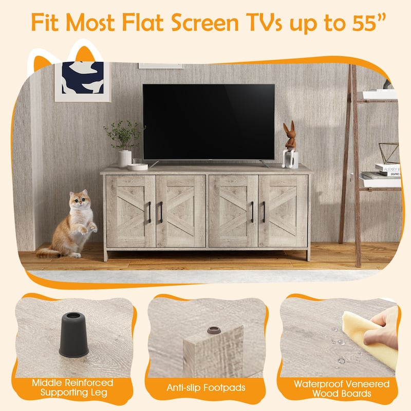 Modern Cat Litter Box Enclosure for 2 Cats, Hidden Kitty Furniture - 48" x 20" x 20"