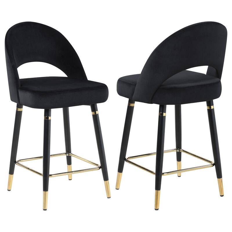 Lindsey Velvet Upholstered Counter Chair (Set of 2)