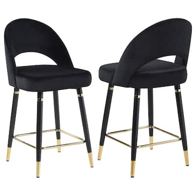 Lindsey Velvet Upholstered Counter Chair (Set of 2)