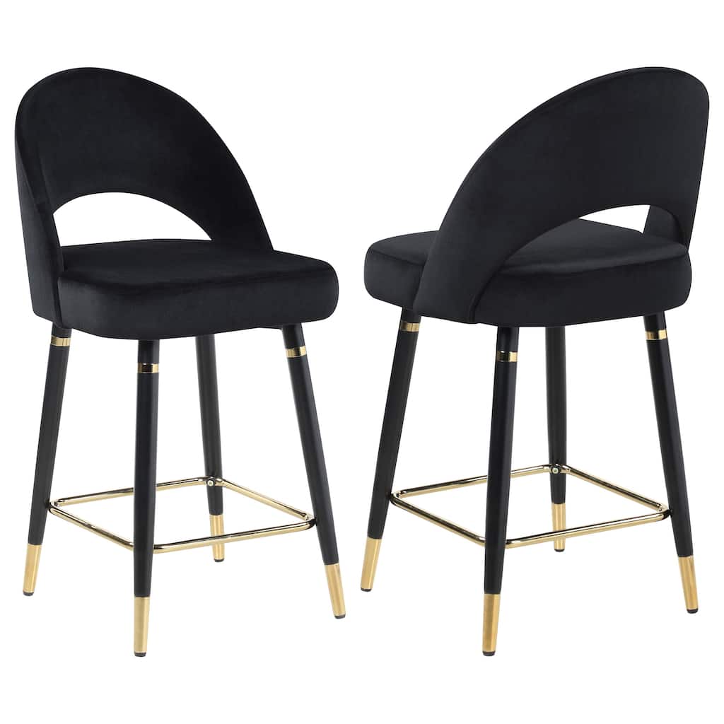 Lindsey Velvet Upholstered Counter Chair (Set of 2)
