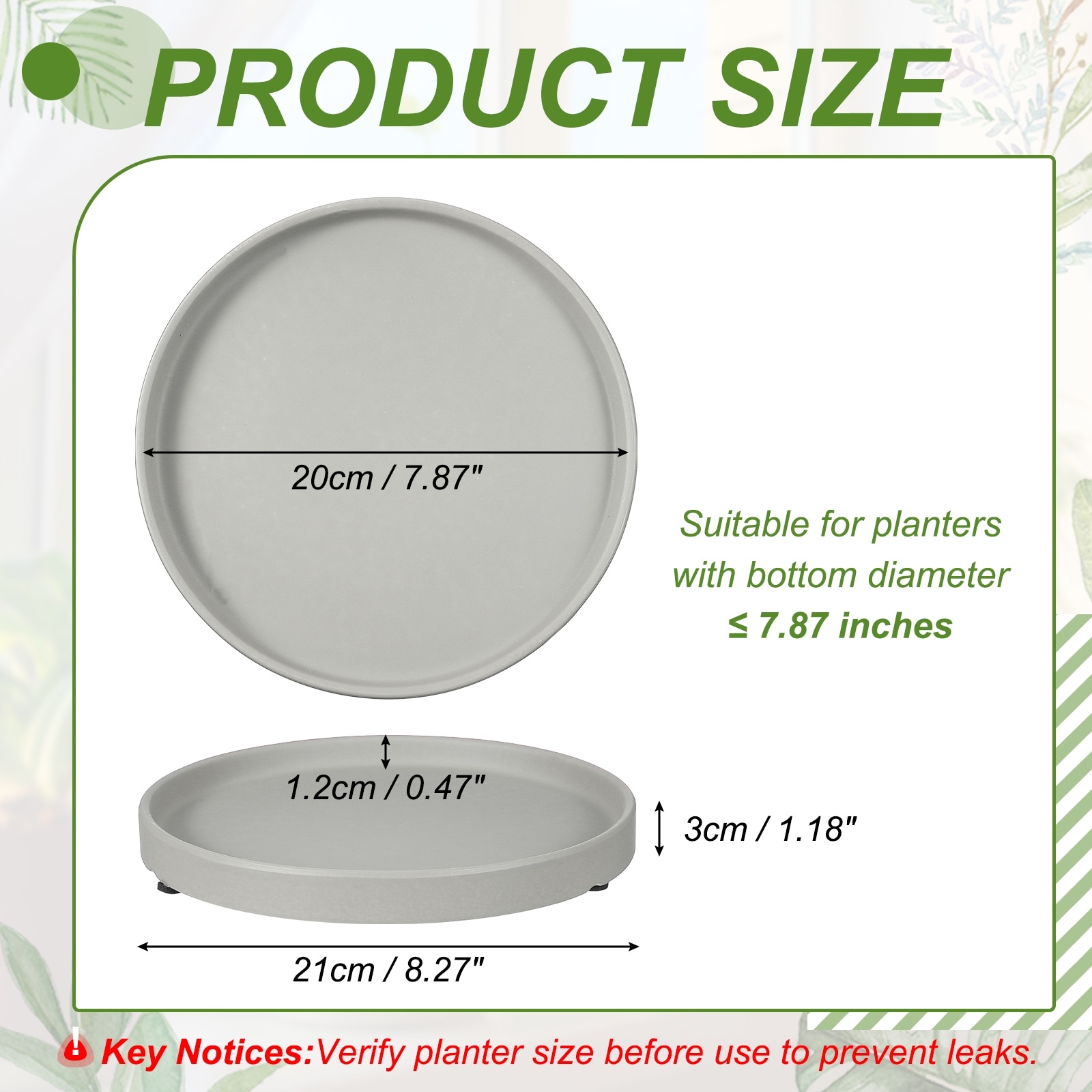Ceramic Plant Saucers, Round Flower Planter Water Trays Ceramic Plant Saucer Pot Tray