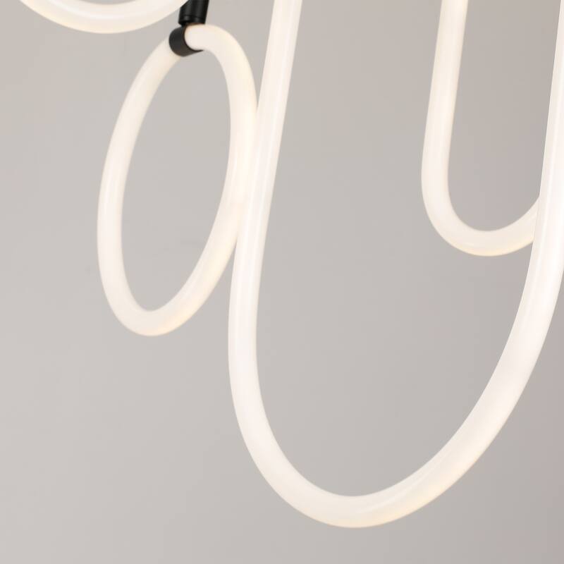 4-Light Integrated LED Contemporary Multi-Ring Space-Inspired Metal Chandelier