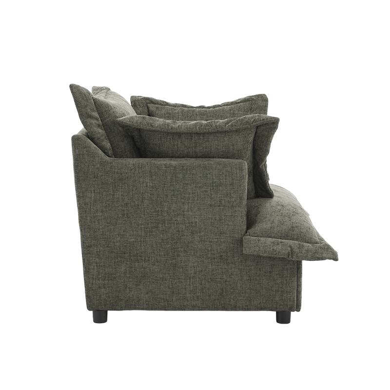 Upholstered Chenille Arm Club Chair Cloud corner cahir