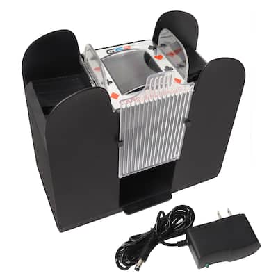 GSE™ 6-Deck Casino Automatic Card Shuffler, AC/DC-Power/Battery-Operated Electric Shuffler Machine for Card Games