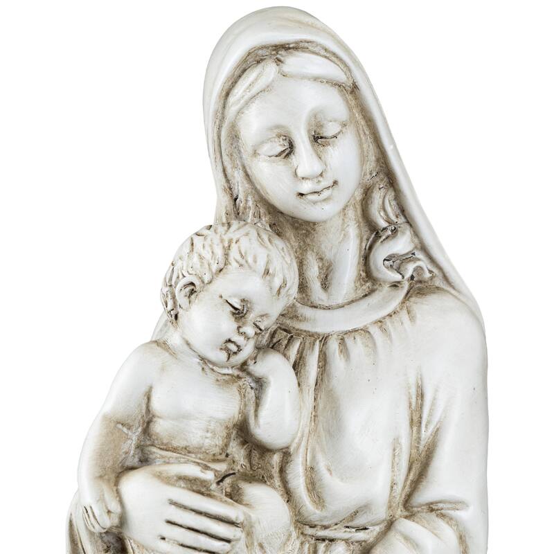 Standing Mary with Baby Jesus Statue - 14.5" - Beige