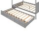 preview thumbnail 8 of 6, Queen Size Wooden Canopy Platform Bed with Trundle(Twin) & 3 Storage Drawers Design, Solid Pine Bedframe, No Box Spring Needed