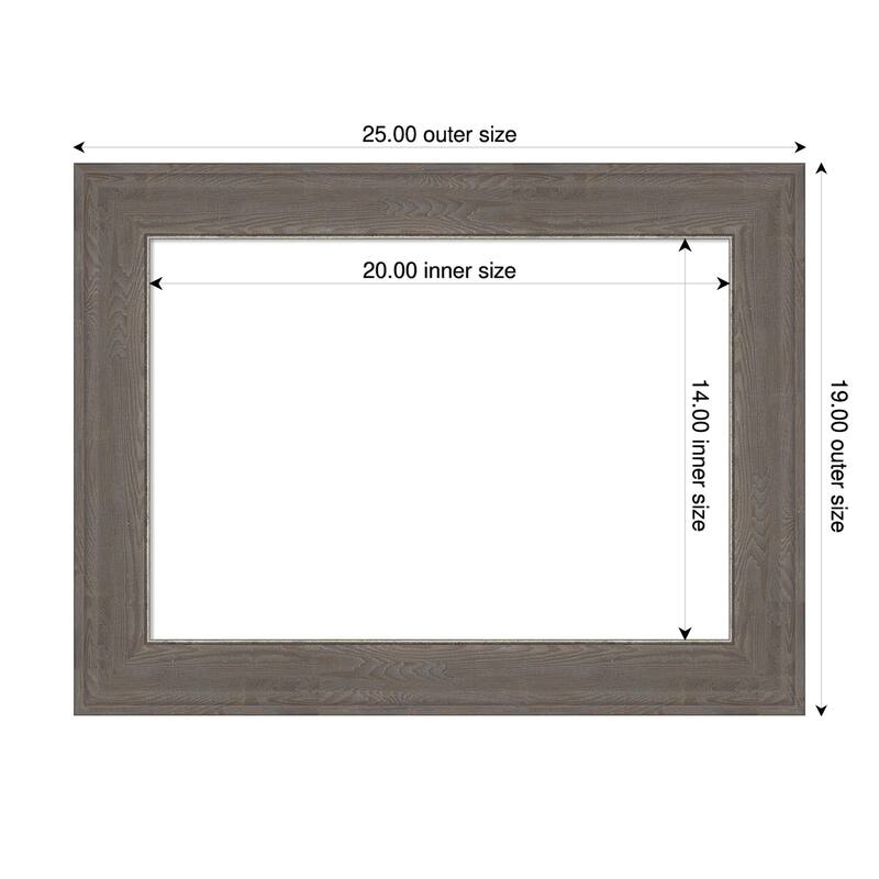 Amanti Art Alta Brown Grey Framed Dry Erase Magnetic Board - 25 x 19 in - Alta Brown Grey