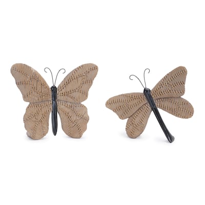 Wicker Design Butterfly and Dragonfly Shelf Sitter (Set of 4)