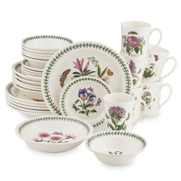 Portmeirion Botanic Garden 30-Piece Dinnerware Set - White and