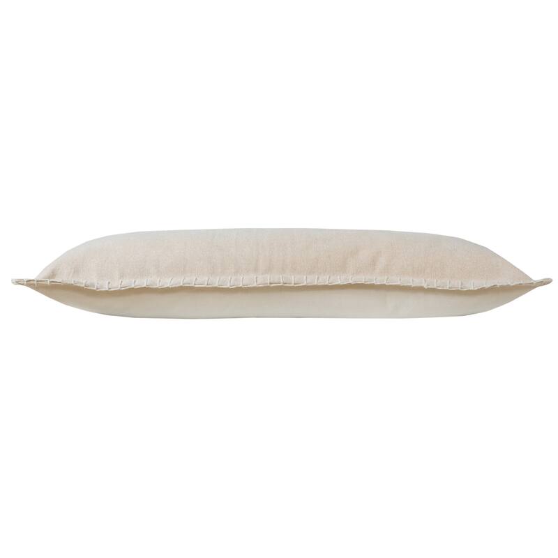 HomeRoots 14" X 36" Beige Cotton Throw Pillow