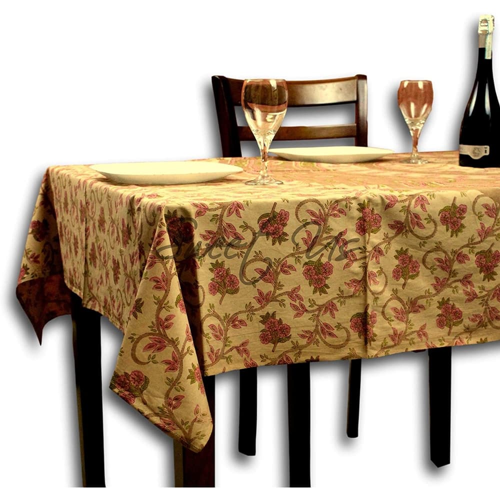 Cotton Artistic Classic Floral Vine Tablecloth Rectangle Collection