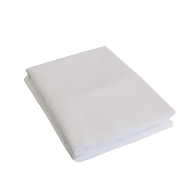Superior 300TC Flynn Solid Cotton Percale Pillowcase - (Set of 2) - King - White
