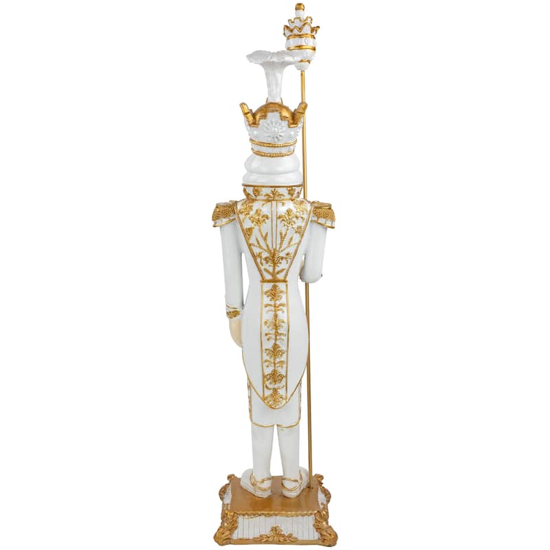 Christmas Nutcracker Soldier with Scepter - 25.75" - White and Gold