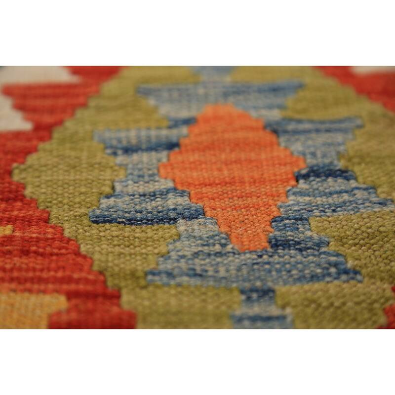 Kilim Oriental Area Rug Hand-Woven Wool Carpet - 8'2" x 9'8"