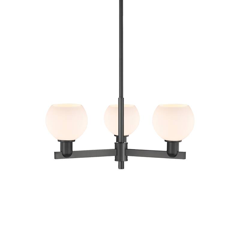 Innovations Lighting 716-3CR-10-28 Athens Chandelier Athens 3 Light - Matte Black / Matte White
