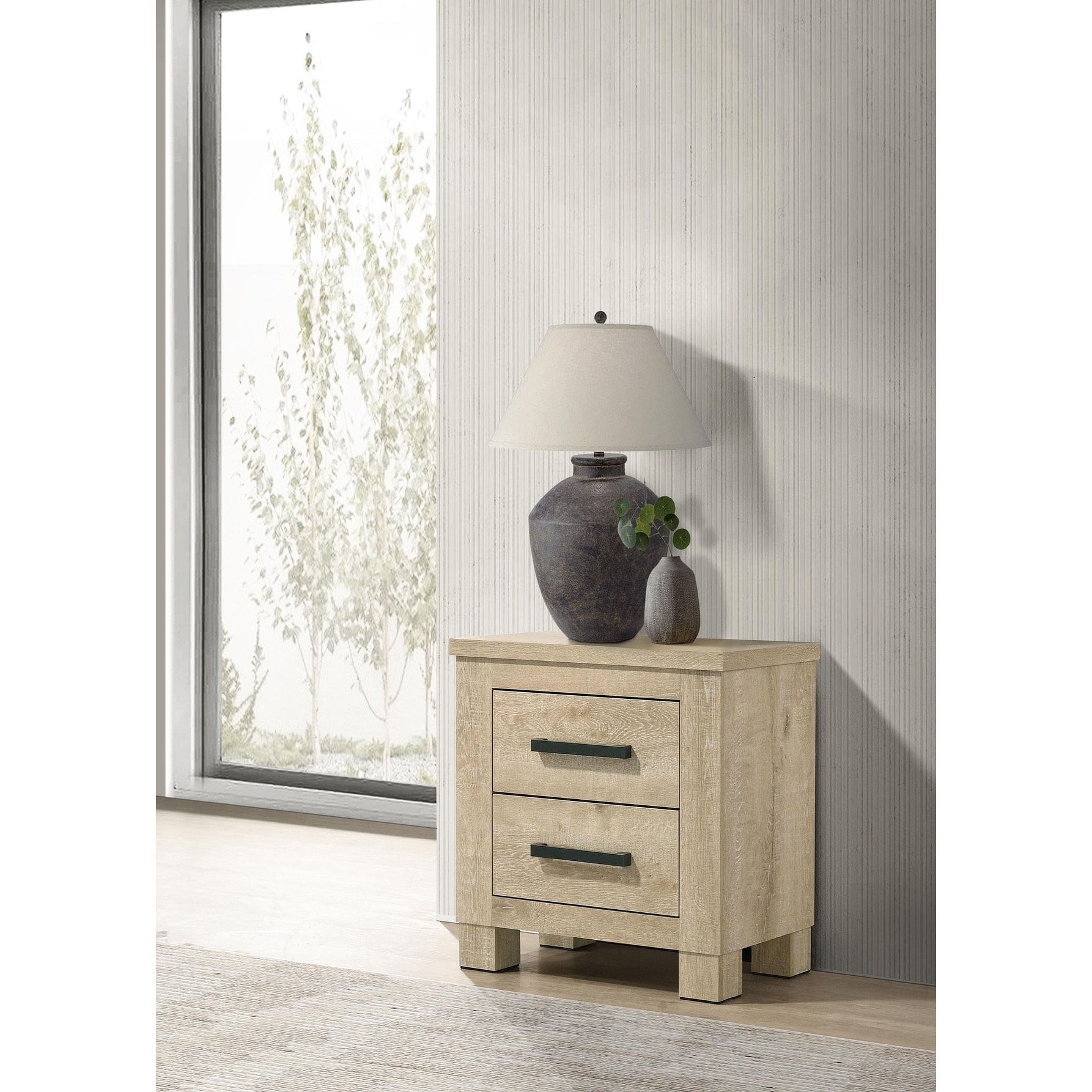 Oakglen 2-drawer Nightstand Bedside Table Weathered Oak
