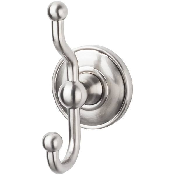 slide 1 of 1, Top Knobs Edwardian Bath Double Robe Hook Brushed Satin Nickel