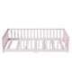 preview thumbnail 31 of 84, Montessori Twin Size Toddler Floor Bed with Fence without Door, Open-row Design Wood Frame Platform Bed with Safety Guardrails