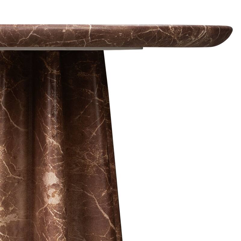 Folda Sculpted Concrete Pedestal Side Table