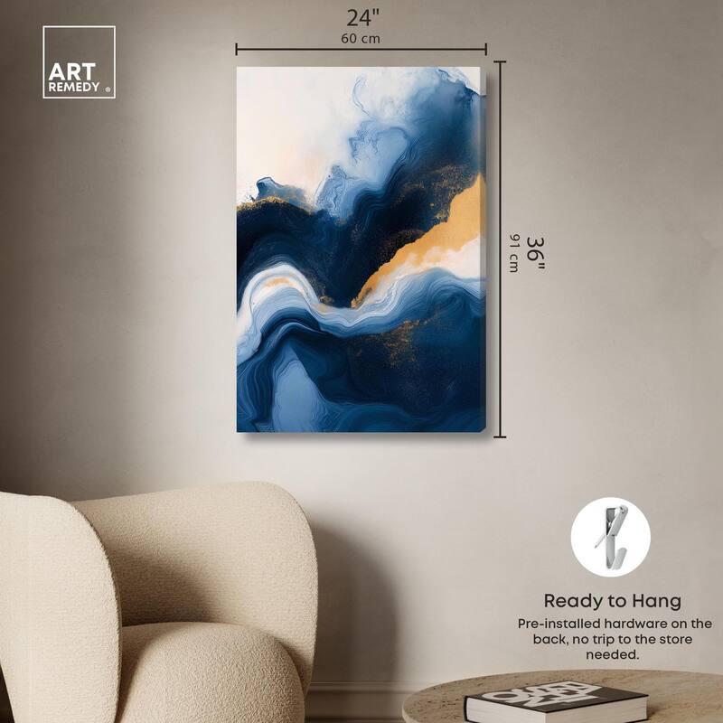 Blue Deep III Canvas by Art Remedy, Gallery Wrapped