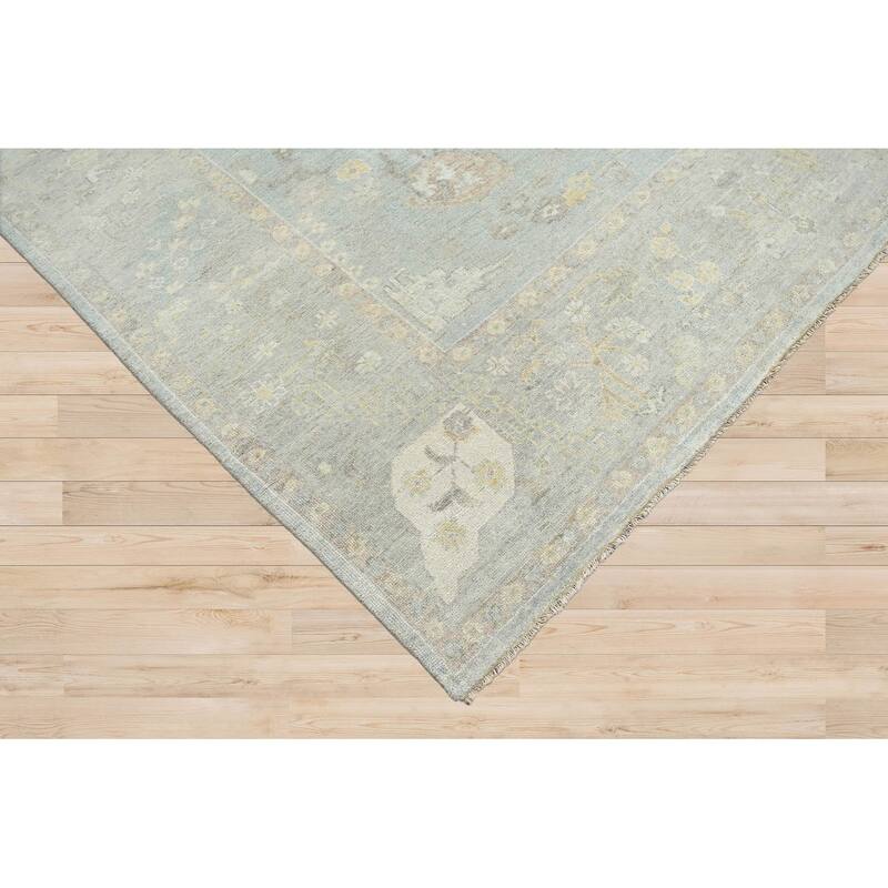 Hand Knotted Afghan Oushak Wool Traditional Oriental Area Rug Slate