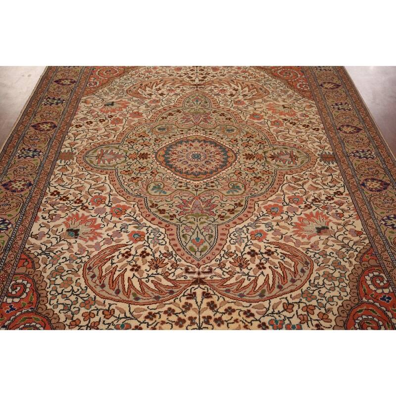 Vegetable Dye Anatolian Turkish Vintage Rug Hand-Knotted Wool Carpet - 6'8" X 10'5"