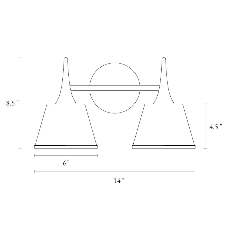 Nisa Modern Gold 2-Light Bathroom Vanity Lights Wall Sconces for Powder Room Bedside - L 14.2"* W 7.9"* H 9"