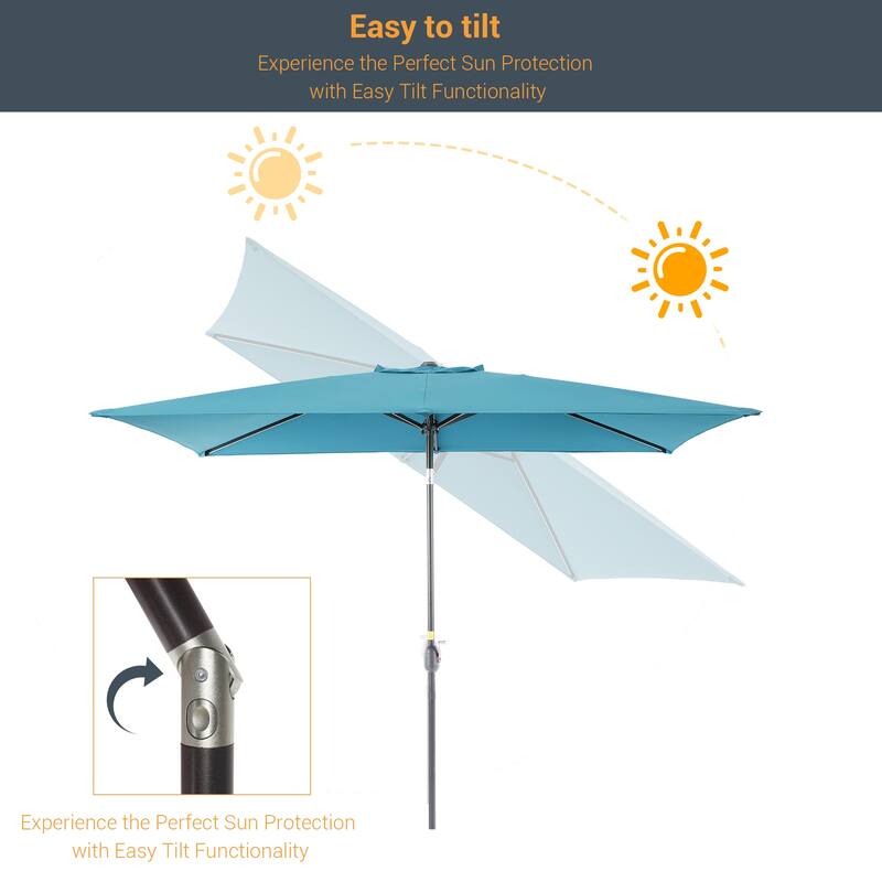 LIVOOSUN 6x9Ft Patio Market Umbrella Weather-Resistant Table Umbrella
