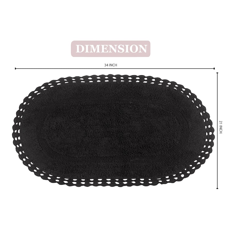 Hampton Contour Rug, Cotton Soft, Water Absorbent, Non Slip U Shape Contour Rug Machine Washable 20"x20" Contour