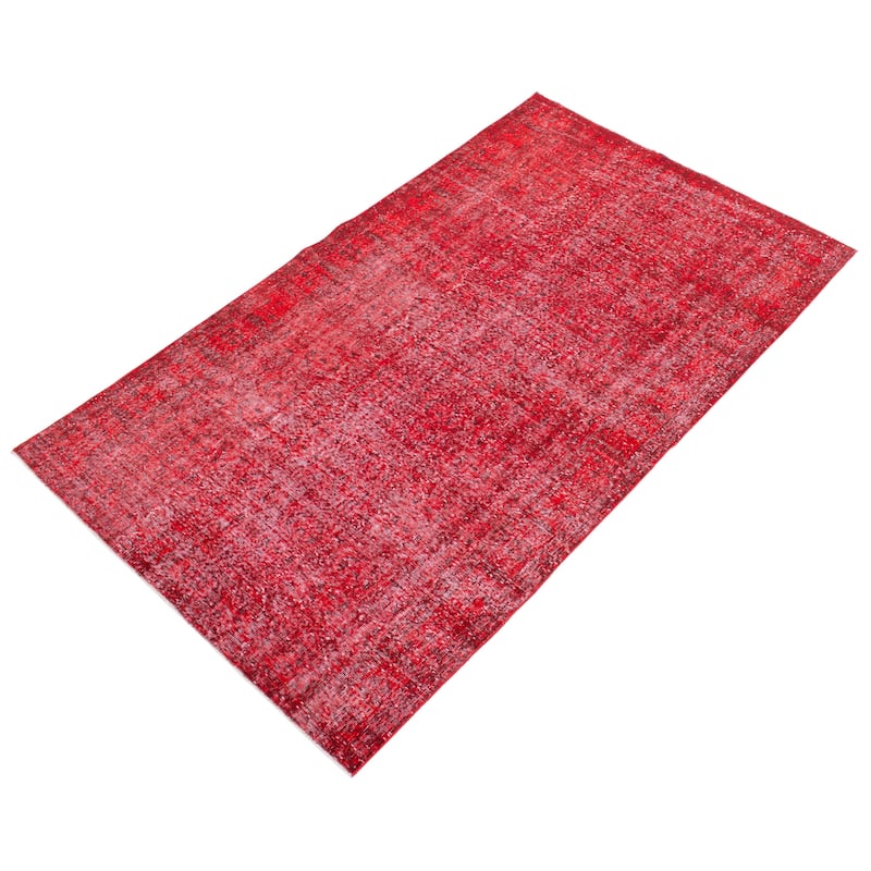 ECARPETGALLERY Hand-knotted Color Transition Dark Red Wool Rug - 5'6 x 6'2