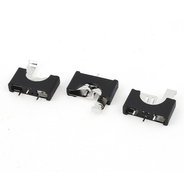 Unique Bargains 3pcs Black Plastic CR/LIR2025 Cell Button Lithium Batteries Socket Holder