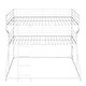 preview thumbnail 9 of 10, Full XL Over Twin XL Over Queen Triple Bunk Bed with Curved Metal Frame, Safety Guardrail & Vault Accents, White