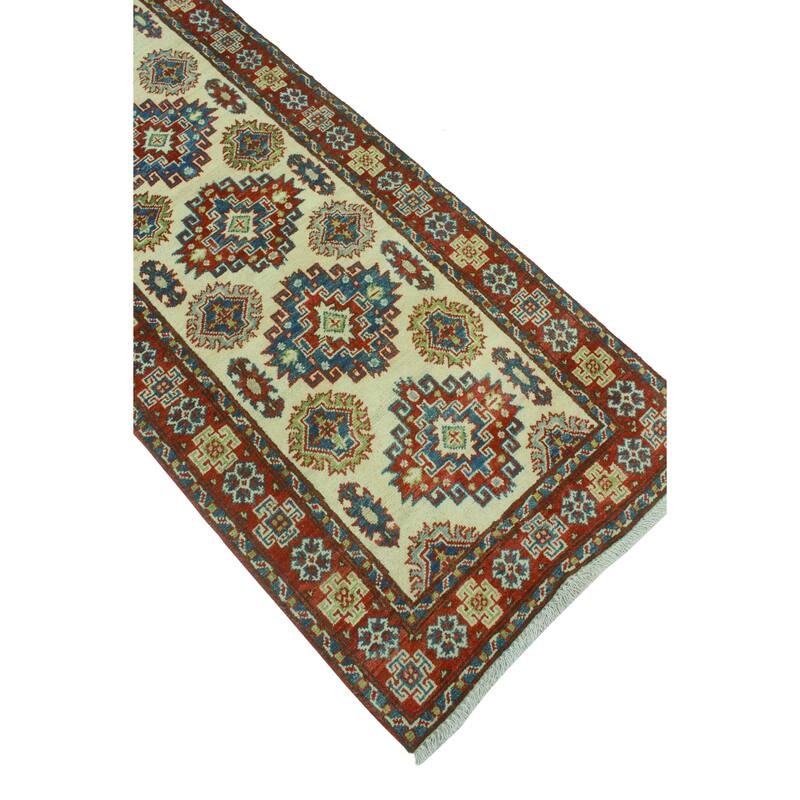 Kazak Olga Ivory/Red Runner - 2'7" x 19'10"
