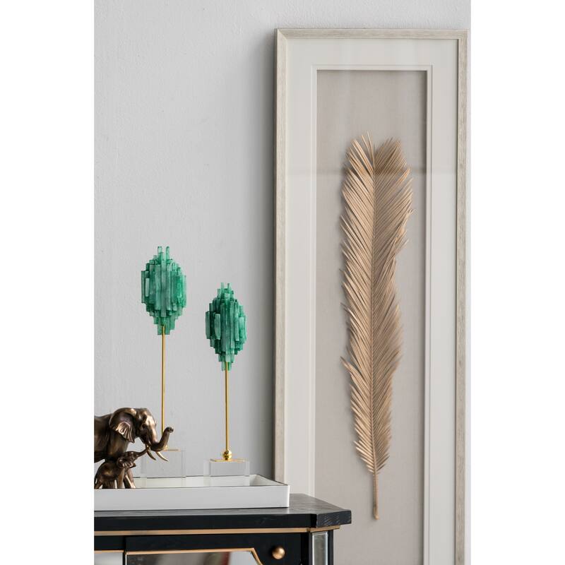 16" x 47" Gold Leaf Framed Wall Art, Wall Decor for Living Room Dining Room Office Bedroom - Chalk/Gold