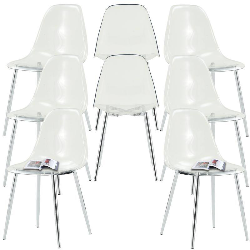 Modern Simple Transparent Dining Chair Set of 4