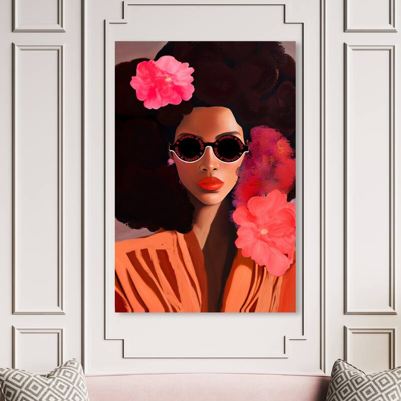Wynwood Studio Fashion and Glam Glamorama V Orange and Glam Wall Art Canvas Print - 54 x 36