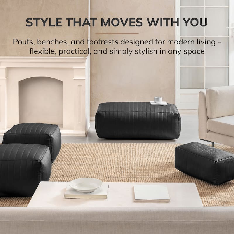 Jani Footrest Bench Ottoman Pouf - Handcrafted for Seating, Footrest, Home Decor for Living Room, Bedroom Pouf