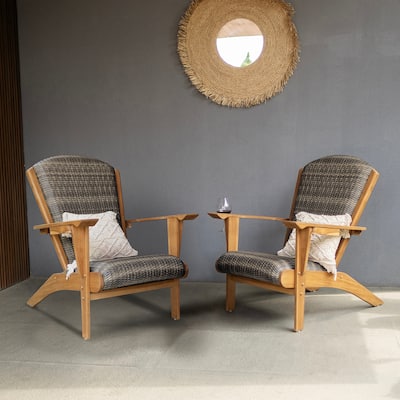 Cambridge Casual Set of 2 Auburn Teak Patio Adirondack Chair