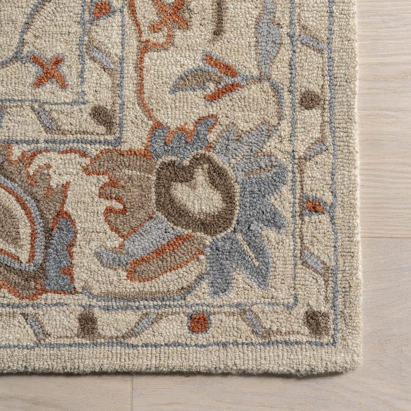 Woodland Bordered Wool Area Rug