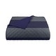 preview thumbnail 34 of 36, Martex Reversible Coverlet Lightweight Soft Durable Easy-Care Quilt Graphite/Navy Rugby Stripe - King